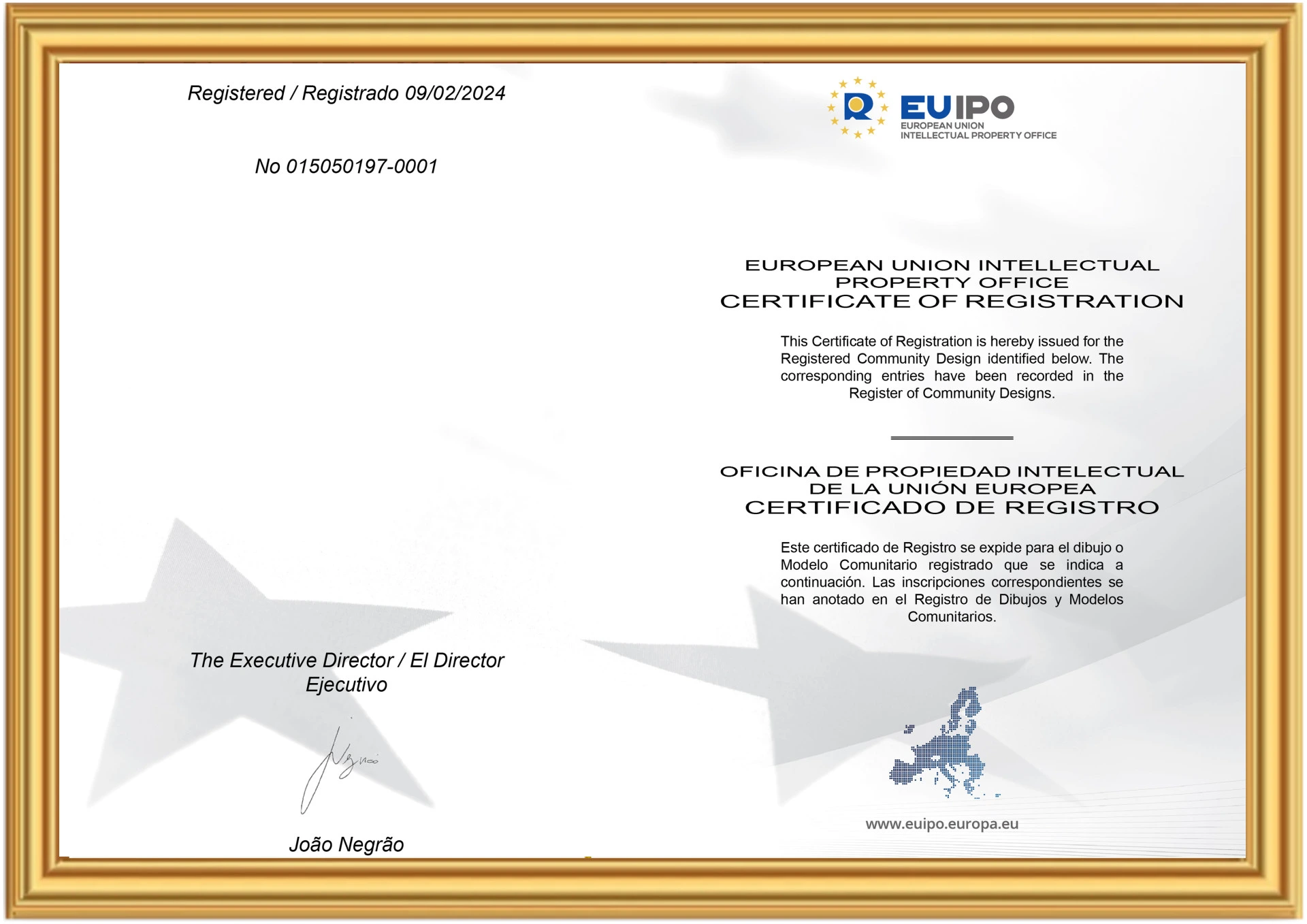 Copyright and ADM Patent Certificates