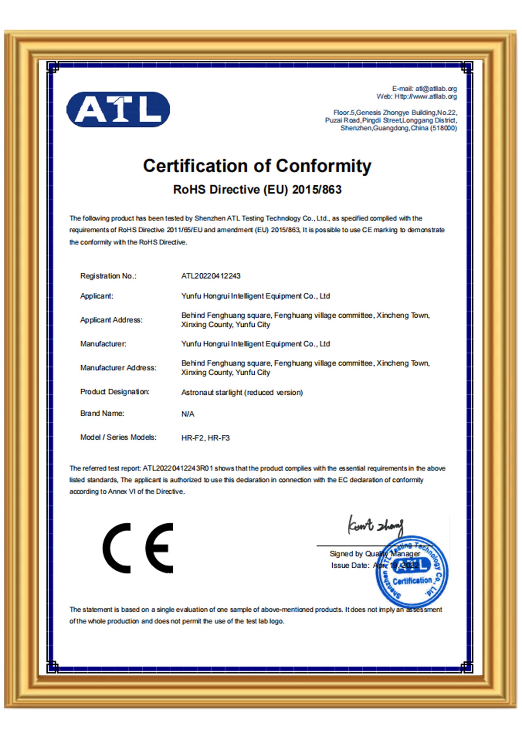 Projection Lamp Patent Certificates