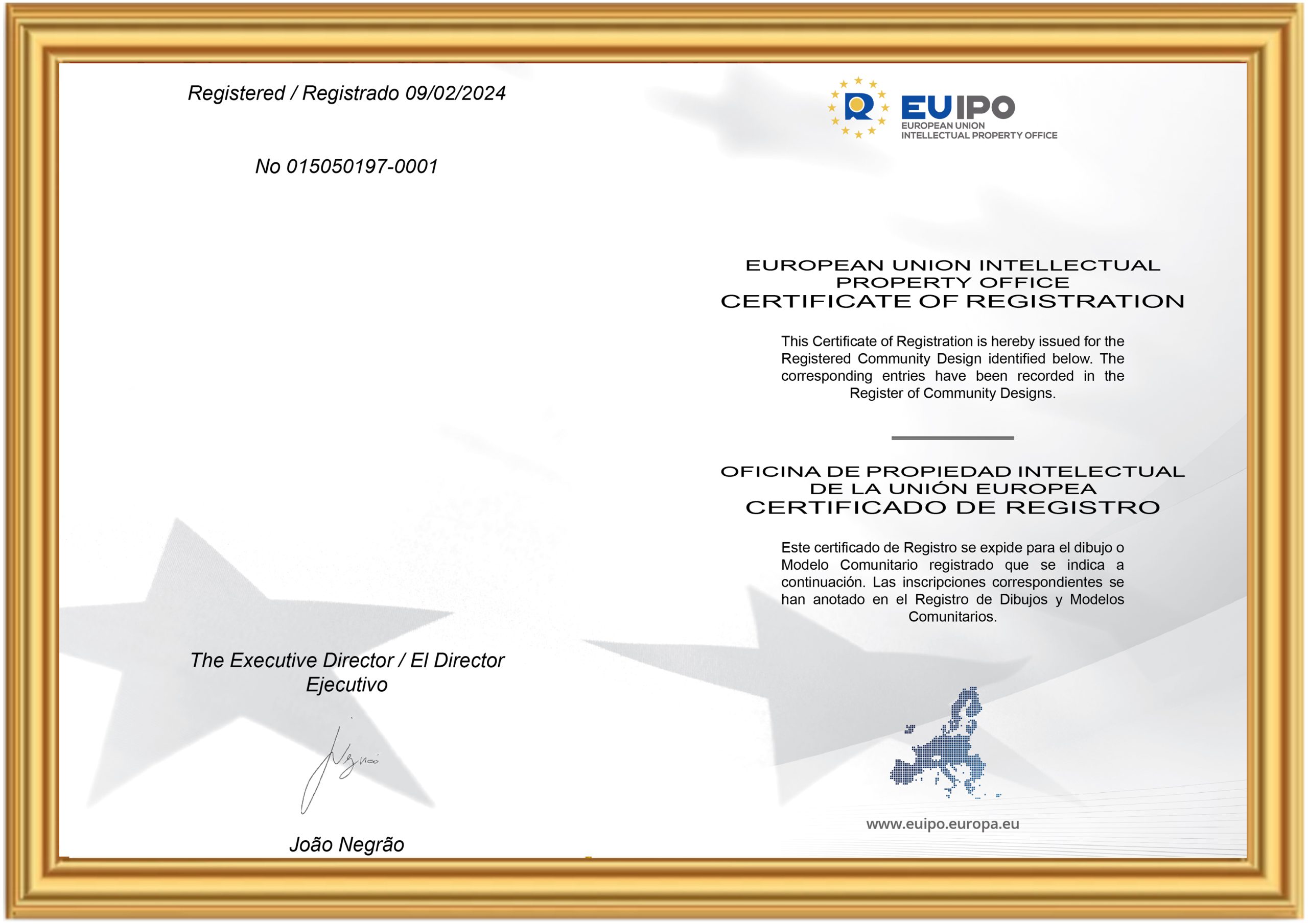 Design Patent Certificate