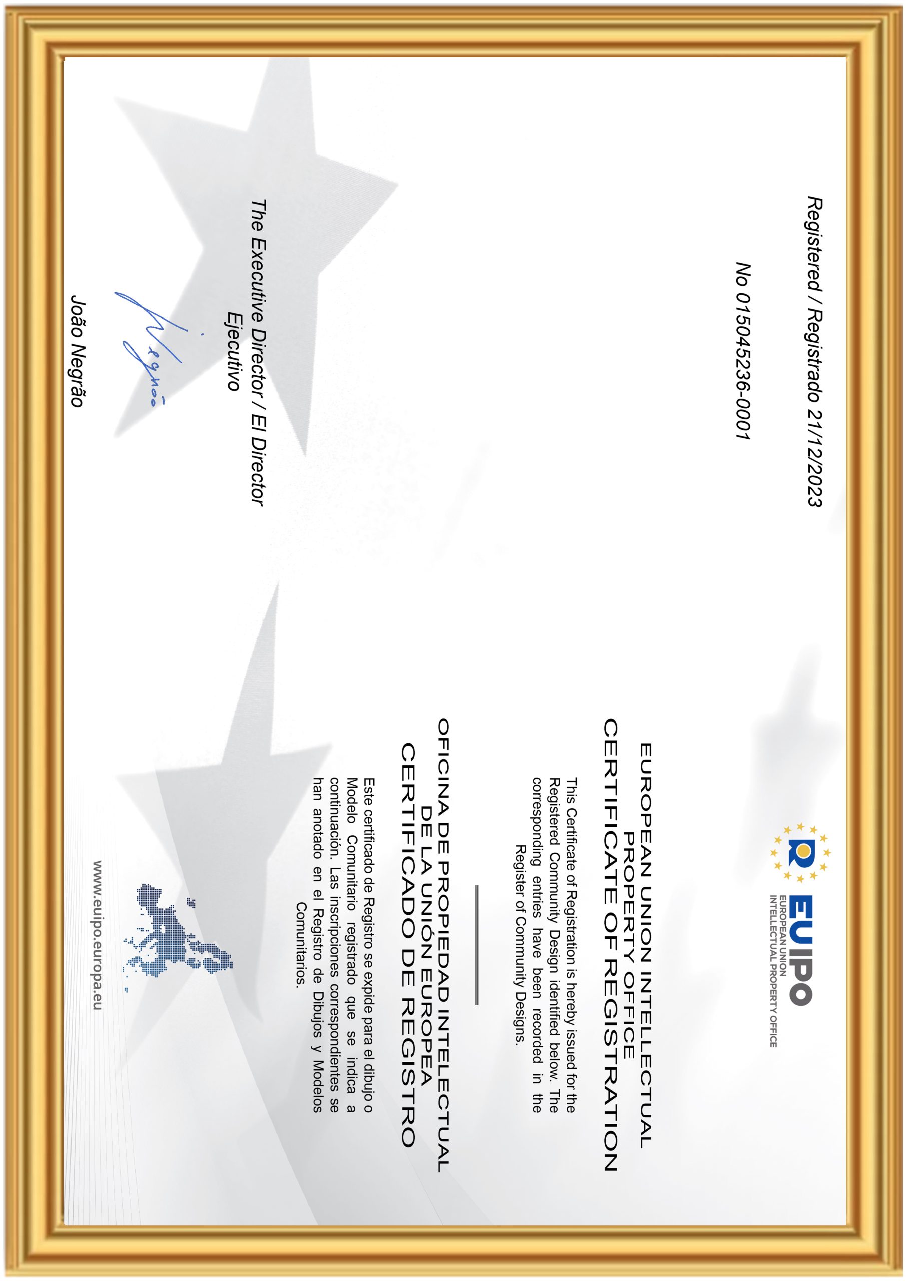 Design Patent Certificate