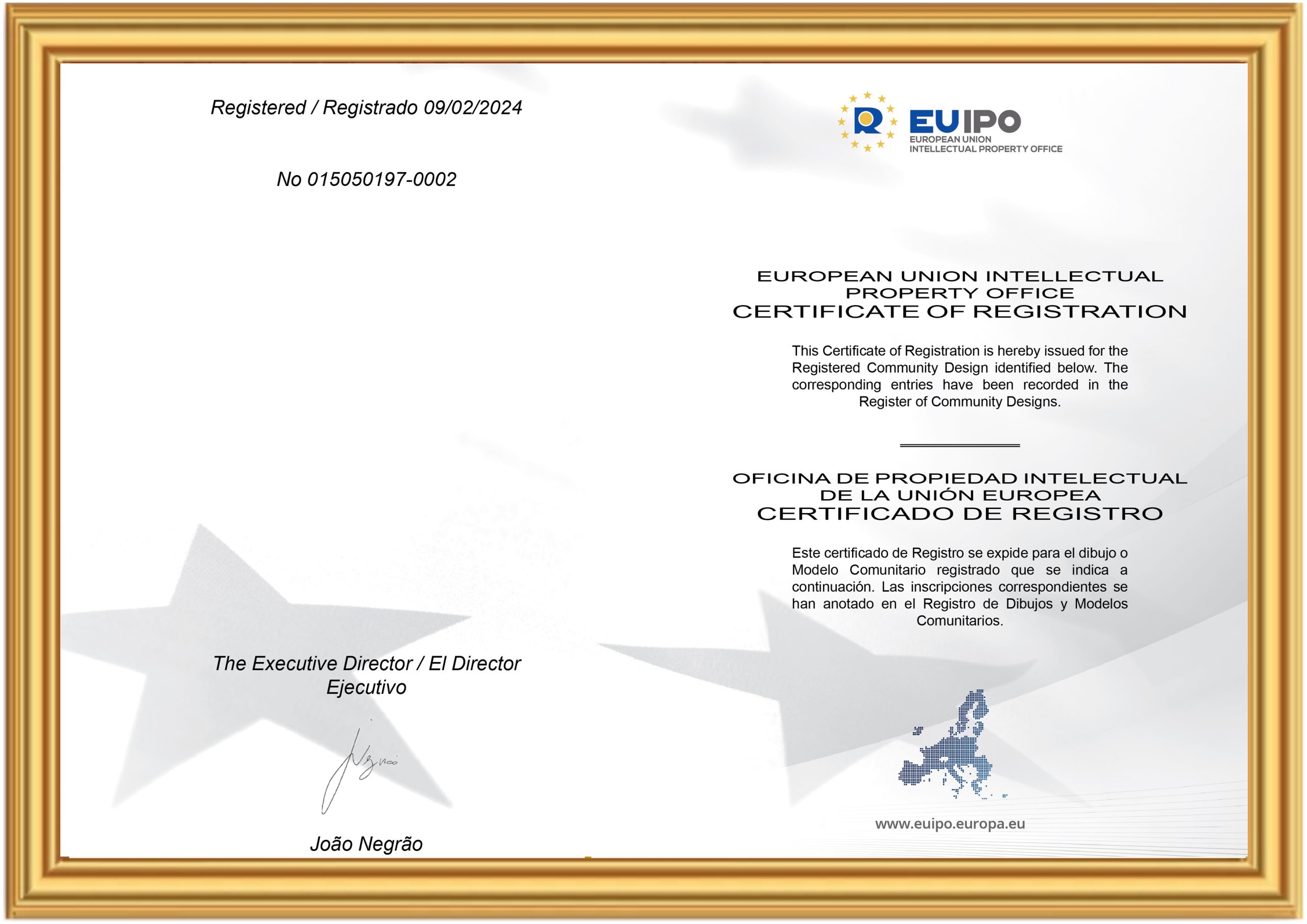 Design Patent Certificate