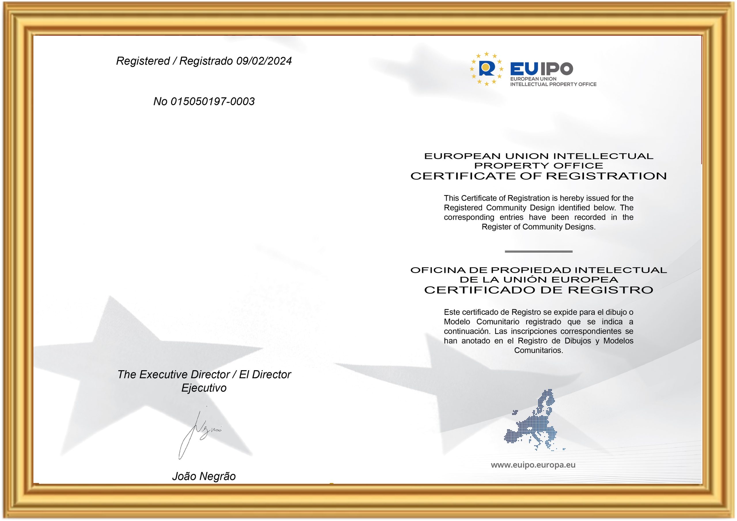 Design Patent Certificate